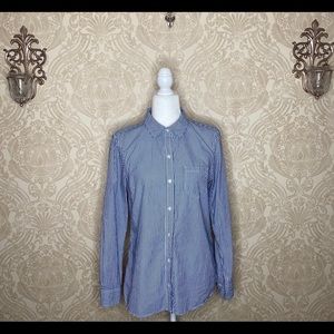 Gap Striped Long Sleeve Button Down Collared Shirt